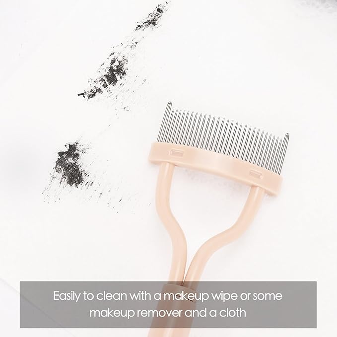 2 Pcs Eyelash Separator Tool Mascara Brushes Eyelash Comb Lash Separator Definer for Combing, Separating Lashes - Apricot Pink