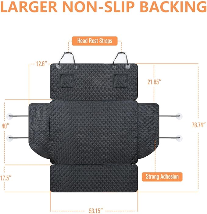 PETICON SUV Cargo Liner for Dogs, Waterproof Pet Cargo Cover Dog Seat Mat for SUVs Sedans Vans with Bumper Flap Protector, Scrachproof Non-Slip Large Size Dog Seat Mat Universal Fit
