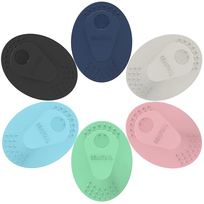 Face Scrubber 6 Pack, BEAUTAIL Silicone Manual Facial Cleansing Brush for Men Women, Gentle Face Scrubber Exfoliator, Skin Care Exfoliating Face Brush