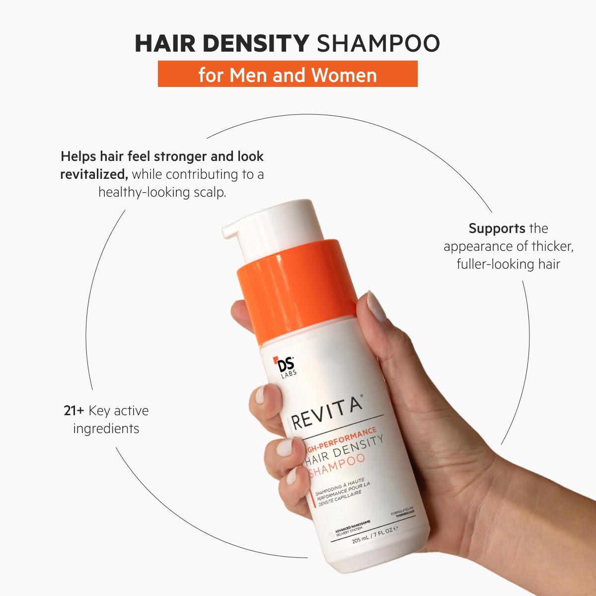 DS Labs For Men & Women Revita Shampoo - Scalp Refreshing Cleanse for Fuller Looking, Volumizing, Lightweight Hydration, Sulfate & Silicone Free, Color Safe, 205 mL