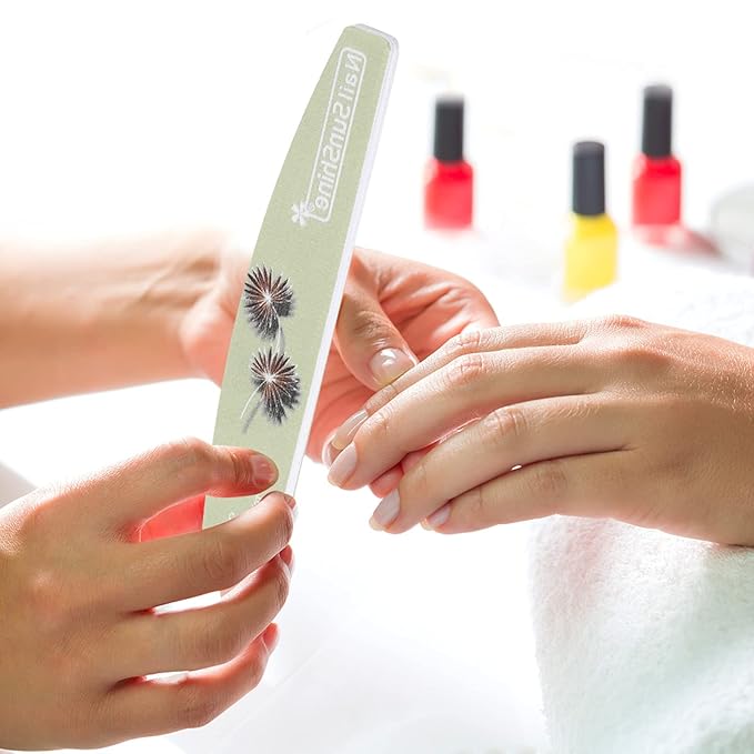 25 Pieces Nail Files and Buffers Mixed Grit, 100/120/150/180/240 Grits Reusable Emery Boards for Acrylic Files and Natural Nails