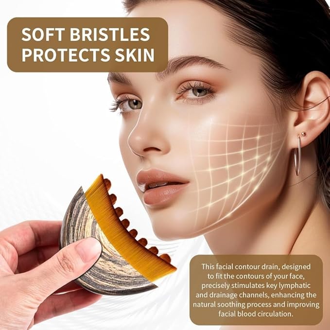 New Lymphatic Contour Face Brush, Manual Lymphatic Drainage Massager, Ergonomically Designed to Fit The Skin Precisely,Relieve Fatigue(2PCS)