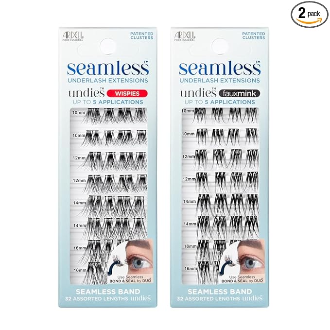 Ardell Seamless Extensions Refill Kit, Wispies and Fauxmink Combo Pack, 32 Assorted Lengths False Eyelashes, Diy Lash Clusters, Eyelash Extensions