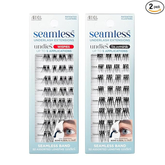 Ardell Seamless Extensions Refill Kit, Wispies and Fauxmink Combo Pack, 32 Assorted Lengths False Eyelashes, Diy Lash Clusters, Eyelash Extensions