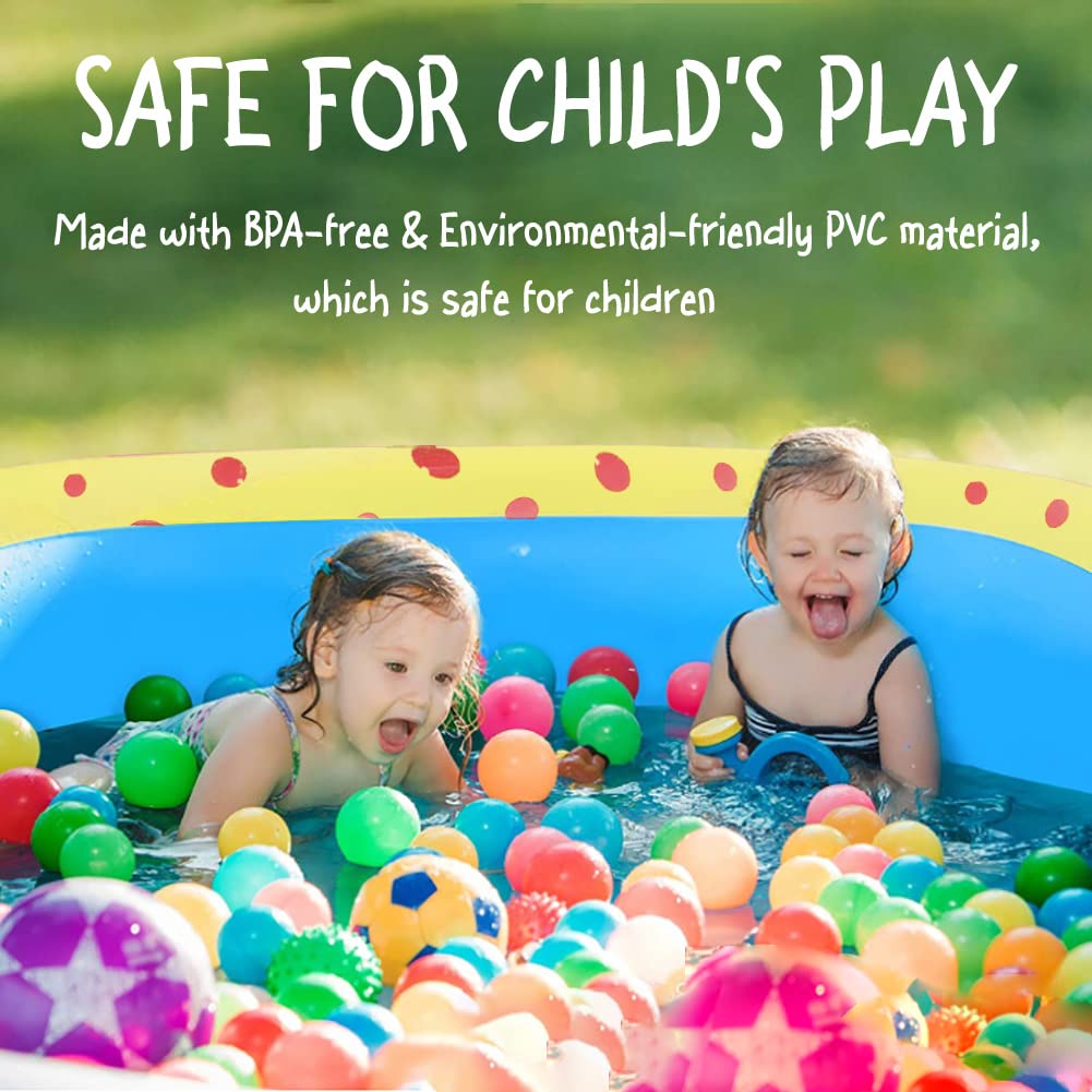 Inflatable Swimming Pool for Kids with Sprinkler, 67x41x32in Family Size Backyard Summer Water Play