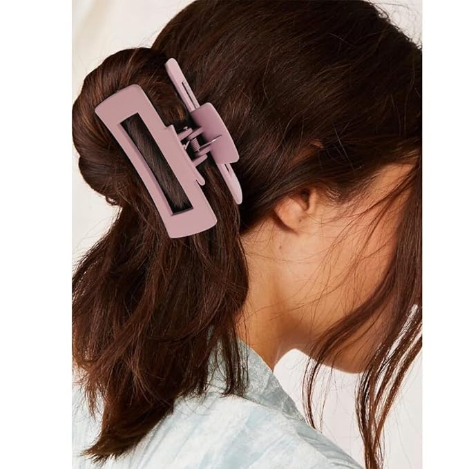 Canitor 4 PCS Matte Rectangular Banana Clips - Thick Hair Clips, Non-Slip Barrettes for Women's Thick Hair