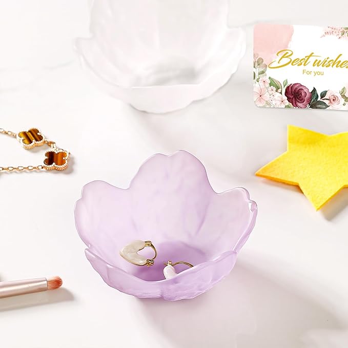 Gifts for Women Flower Jewelry Dish Ring Holder Jewelry Tray Vanity Organizer Room Decor Aesthetic Dorm Bathroom Decor Decorative Trinket Dish for Rings Earrings Necklaces Birthday Christmas Gifts