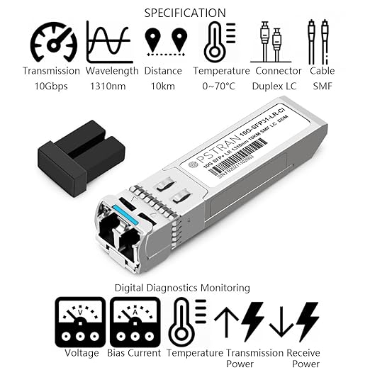 OPSTRAN 10GBASE-LR SFP+ Optical Transceiver Module Compatible with Juniper QFX-SFP-10GE-LR EX-SFP-10GE-LR SRX-SFP-10GE-LR 10G SFP+ LR 1310nm 10km DDM Duplex LC SMF 4 Pack
