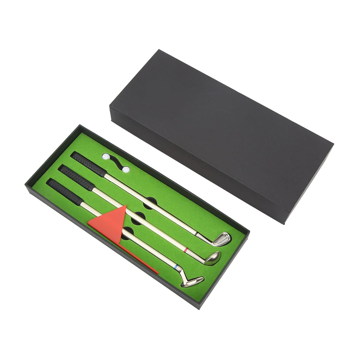 Alvinlite Golf Pen Set, Mini Desktop Golf Ball Pen, Unique Christmas Stocking Stuffers, Top Golf Gift with Putting Green with Balls and Flag