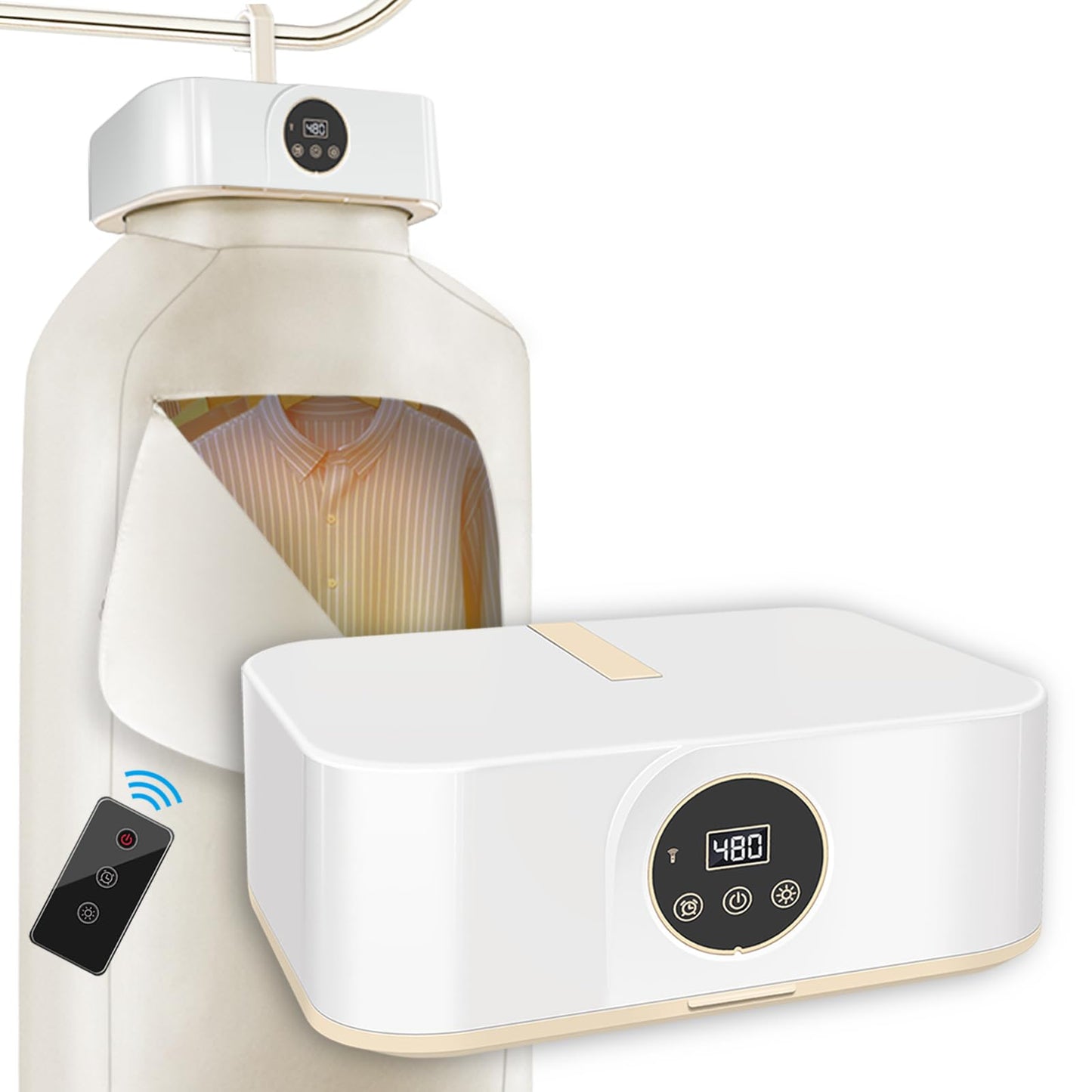 Ljusved Portable Clothes Dryer - Mini Portable Dryer Machine for Laundry Apartments and Travelling, Hotel Room, Classic White