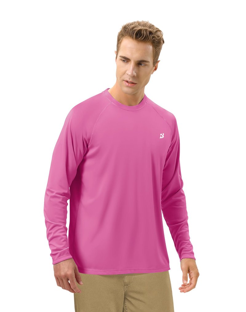 Roadbox Mens UPF 50+ Long Sleeve SPF Diving Rash Guard UV Sun Protection Shirts for Outdoor Fishing Hiking Swimming Running
