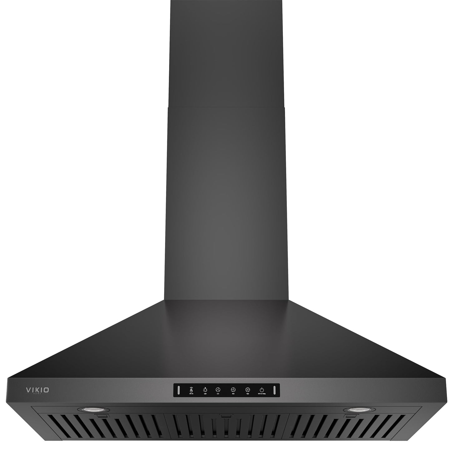 VIKIO HOME Wall Mount 36 Inch Range Hood 900 CFM, Ductless/Ducted Convertible, 3-speed Gesture Sensing & Touch Control, Black Painted Stainless Steel Vent Kitchen Hood with Permanent Baffle Filters