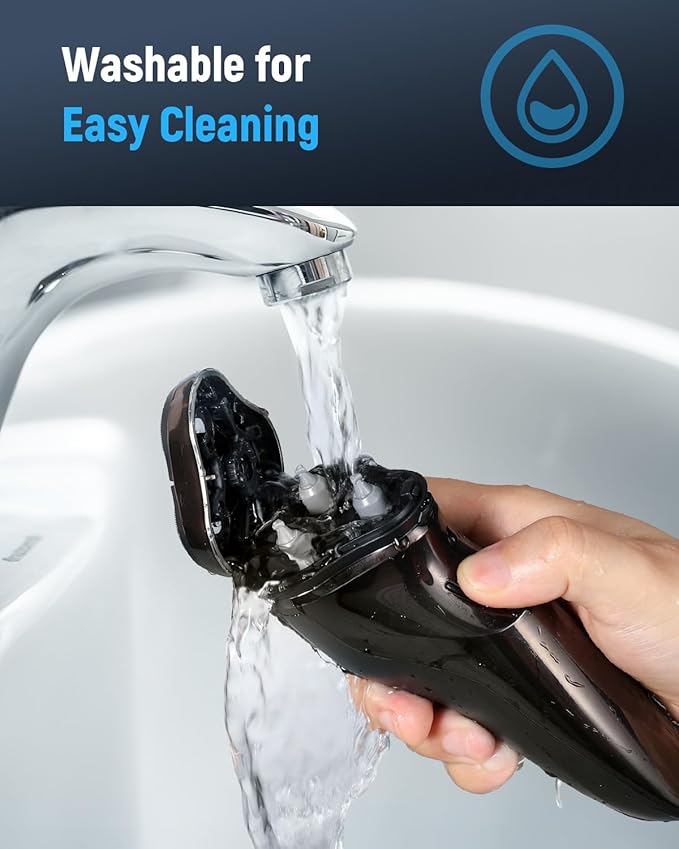 Electric Razor for Men Cordless: Sensitive Skin Care, Electric shavers for Men - 4D Flex Blades, IPX6 Waterproof, USB Fast Charging, Pop-up Trimmer, Gifts for Father's Day