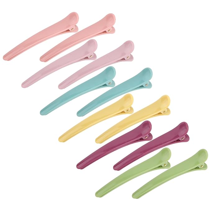 12 Pcs Hair Clips for Styling Sectioning, YISSION 3.1 Inch Alligator Hair Clips Hair Barrettes No Crease Duck Billed Hair Clip, Hair Styling Accessories for Women Girls (6 Pastel Colors)