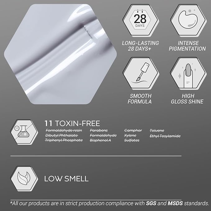 modelones Grey Gel Nail Polish Set 6 Colors, Winter Gray Tone Dark Cloud Stone Seal Iron Fossil Shades Collection Soak Off LED Nail Art Gel Kit Soak Off Manicure Salon DIY Home Gift