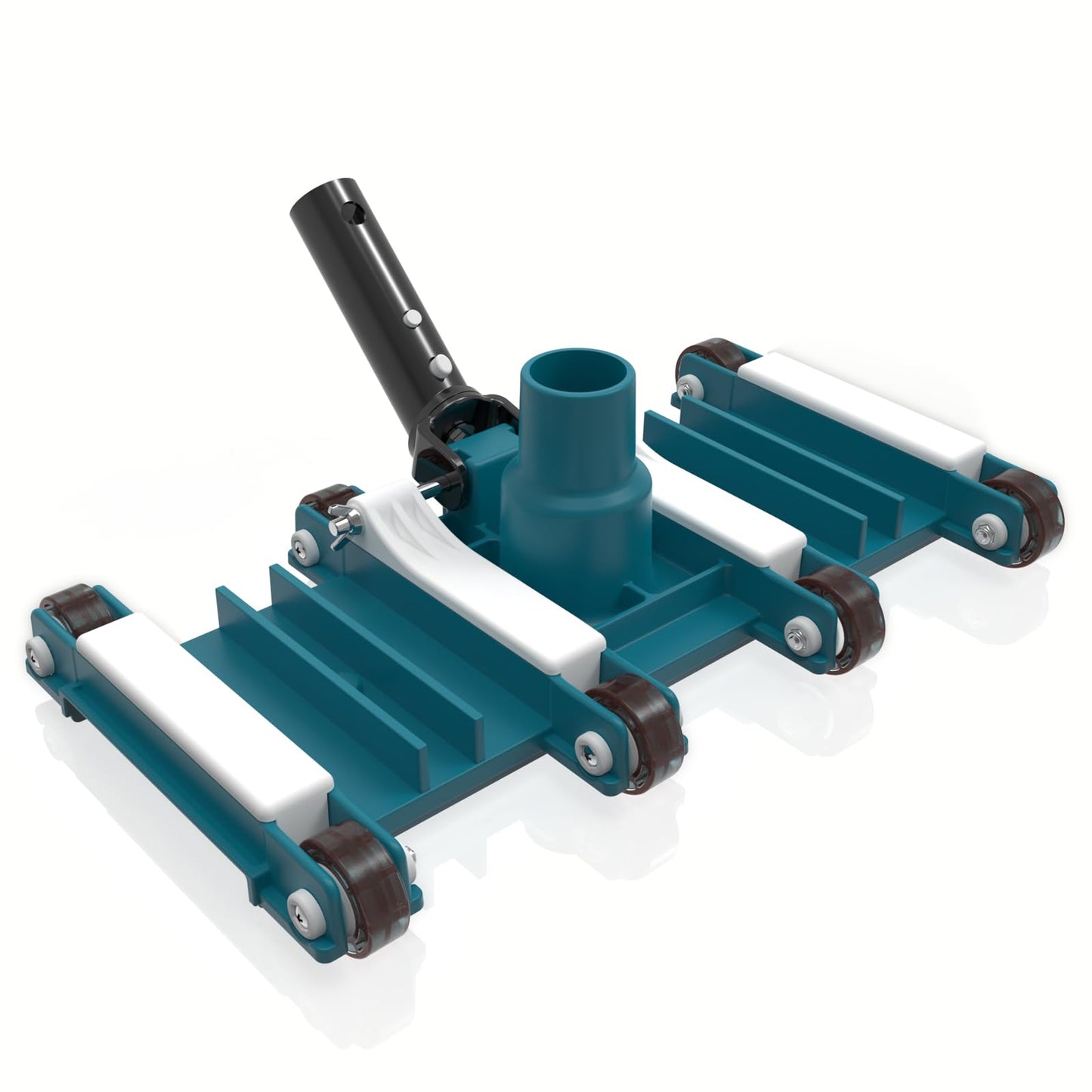POOLWHALE 14" Flexible Pool Vacuum Head with Wheels, Swivel Direction-Control Handle for Inground & Above Ground Pools Clean Remove Debris