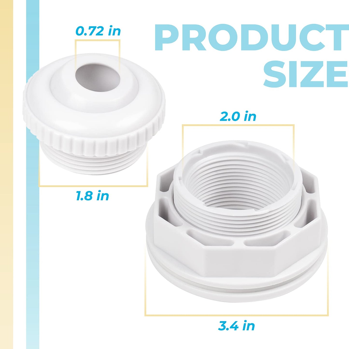 Replacement Hayward Above Ground Pool SP1023 1-1/2" FIP Inlet Return Fitting with Locknut and Gasket & SP1419D Opening Hydrostream Directional Flow Inlet Fitting, Above Ground Pool Accessories（2-Pack）