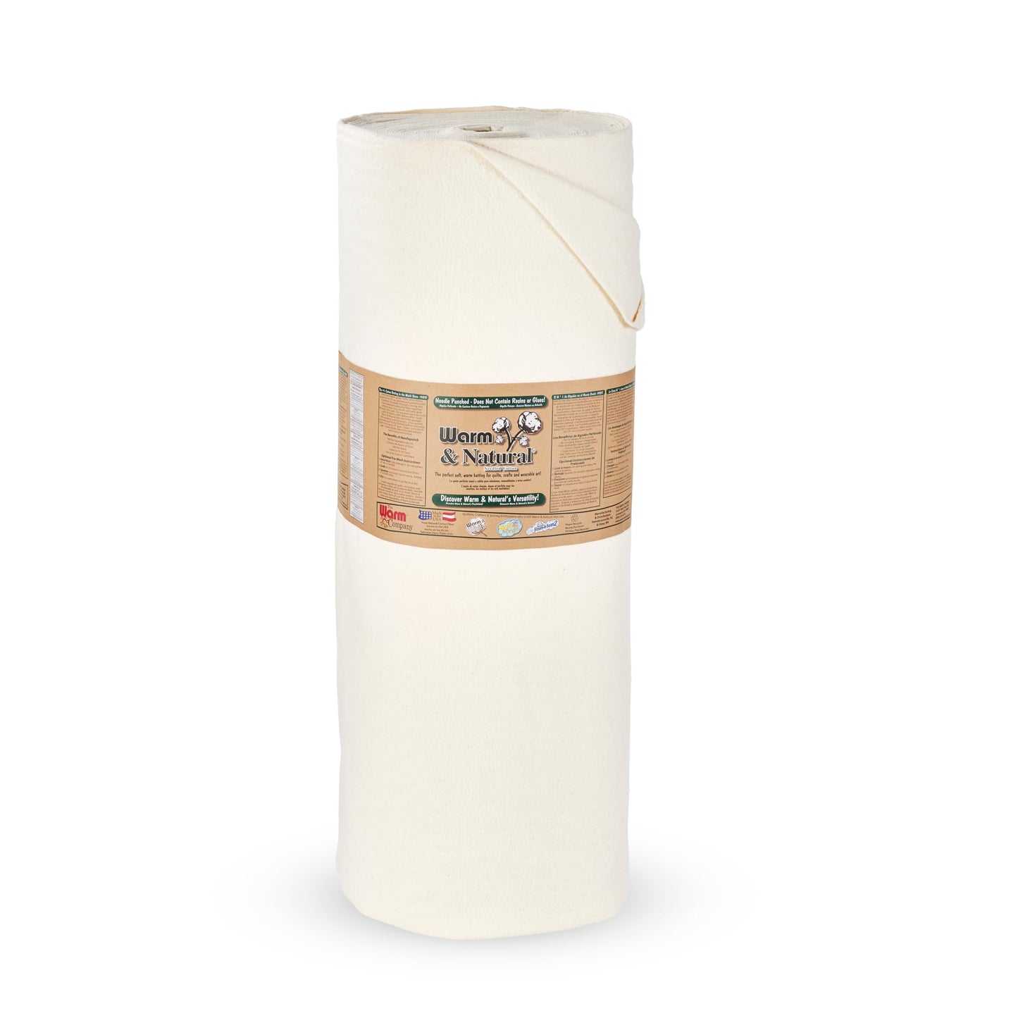 The Warm Company - Warm & Natural Cotton Quilt Batting – 124" x 30 Yard Bolt – Premium Quilt & Craft Batting for Sewing & Quilting Projects