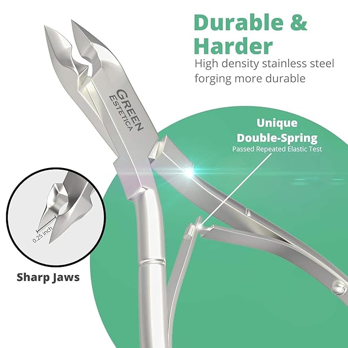 Professional Cuticle Trimmer Nail Cuticle Cutter Stainless Steel Cuticle Nippers with Sharp Blades of Cuticle Remover Clippers Manicure Tools Double Spring - Pedicure Nail Tools (Silver - 4 Pack)