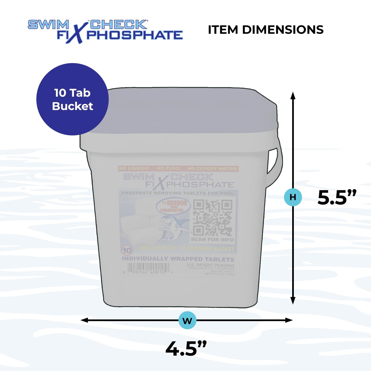 Swim Check Fix Phosphate Remover Tablets – 10 Count | Time-Release Tabs for Pool Phosphate Removal | Clear Water Solution for Saltwater & Freshwater Pools | Easy Skimmer Application, No Cloudiness