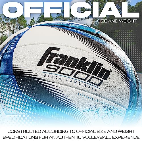 Franklin Sports Pro Beach Volleyball Ball - Kerri Walsh Jennings 9000 Beach Game Sand + Outdoor Volleyball - Competition Ball for Sand + Outdoor Courts - Hand Sewn Synthetic Leather