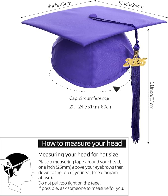 Newrara Graduation Unisex Matte Adult Graduation Cap with Tassel