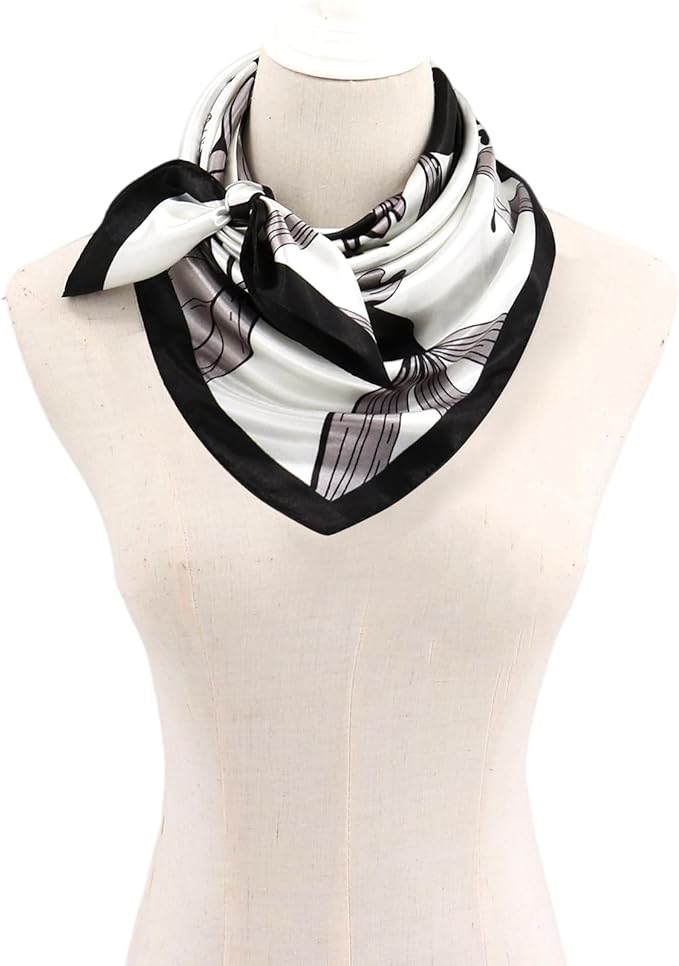 vimate 35" Square Silk Like Head Scarf - Women's Fashion Satin Scarf Bandana for Hair Wrapping at Night.