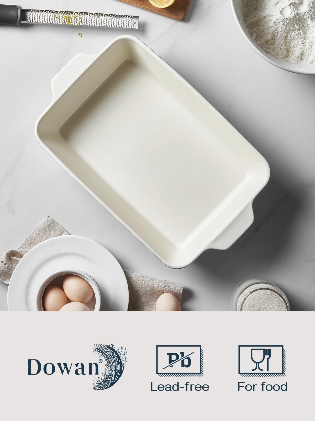 DOWAN 9x13-inch Baking Dish, Deep Casserole Dishes for Oven, Lasagna Pan Deep,135 oz Ceramic Baking Pan with Handles, Oven Safe for Baking, Home Decor Gift, Blue