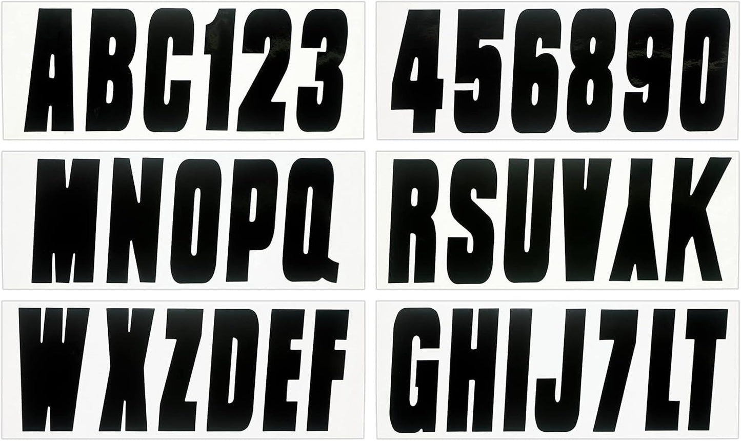 Hardline Products USA Series 350 Factory Matched 3-Inch Boat Registration Kit – Solid Black– Complete 4-in-1 Marine Decal Set with Adhesive Remover & Application Fluid for Boats & PWCs