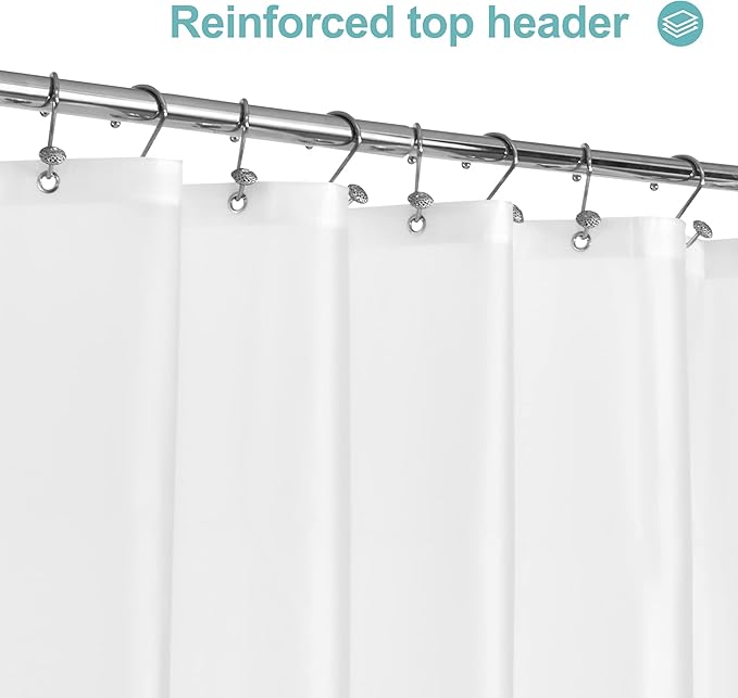 Mrs Awesome Frost Shower Curtain Liner with 3 Magnets, 60x72 Frosted PEVA Shower Liner, Light Weight Plastic Shower Curtain for Bathroom, Waterproof,Frost