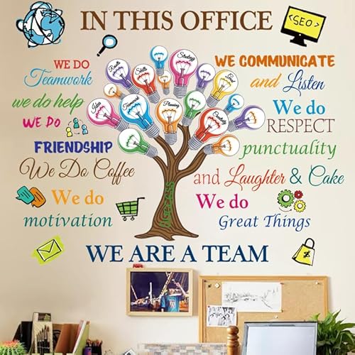 Office Wall Decor Inspirational Wall Decals Wall Quotes Stickers Peel and Stick Motivational Wall Stickers Removable Positive Wall Decor Sticker for Office Bedroom Living Room DIY Art.