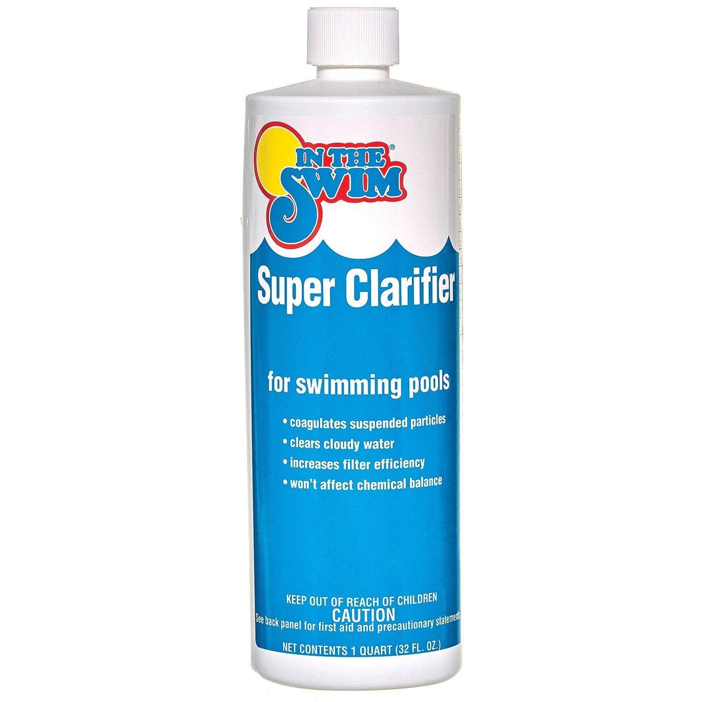 In The Swim Super Clarifier – Fast-Acting, Highly Concentrated Pool Water Clarifier for Crystal Clear Water & Improved Filter Efficiency – for Sand & Cartridge Filters - 1 Quart