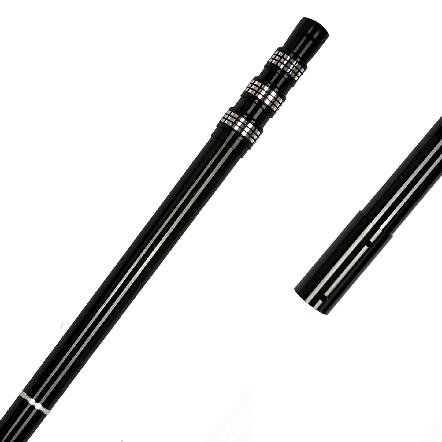 JSPJSP Carbon Fiber Pool Rod - Professional 4-12 Foot Telescopic 4-piece Pool Cleaning Rod Set, Adjustable Telescopic Rod for Cleaning Nets, Brushes, Vacuum Heads