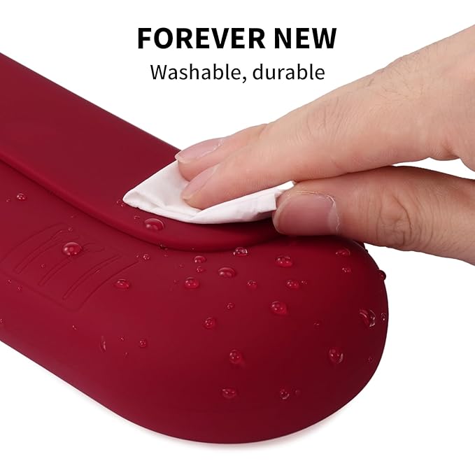 2 IN 1 Silicone Makeup Brush Holder with Beauty Make Up Sponge Holder Case：Soft Portable Cosmetic Face Brushes Holder with Upgrade Anti-Fall Out Magnetic Closure - Red