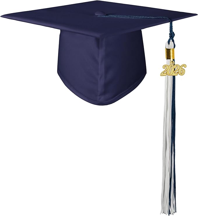 GraduatePro Matte Graduation Cap with 2026 Tassel for Adults High School and Bachelor Master 12 Colors