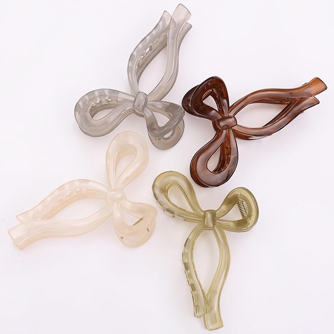 4 Pcs Bow Hair Clips Elegant Hair Claw Butterfly Hair Accessories for Girls Nonslip Butterfly Clips Hair Styling Accessories for Women