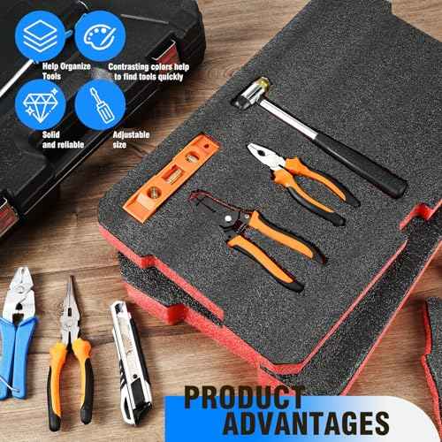 Pangda 2pcs Foam Inserts Compatible with 48-22-8424 Foam Pads Layered Tool Box for Cases Packing Padding Toolbox Storag