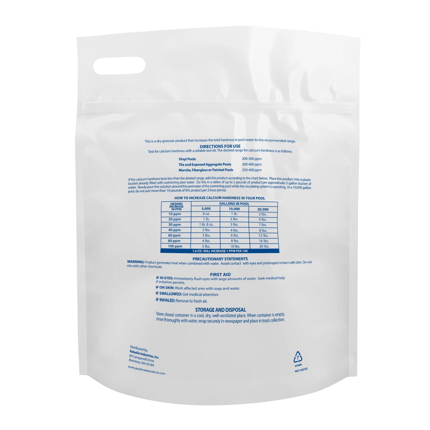 Pool Mate 8-Pounds Premium Calcium Hardness Increaser for Pools, 100% Calcium Chloride