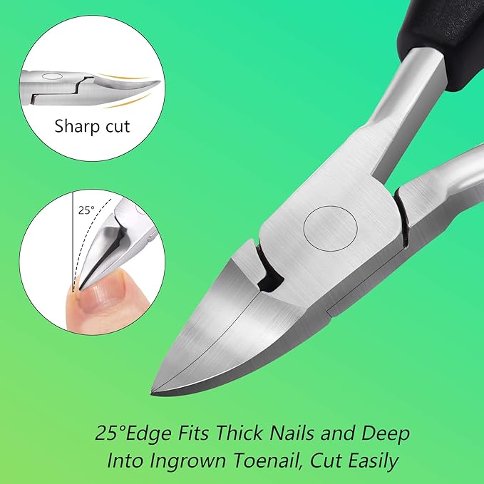 Heavy Duty Ingrown Toenail Clippers, Professional Toenails Trimmer, Podiatrist Toe Nail Clippers for Thick Nail & Ingrown Toenails, Sharp Curved Blade, Pedicure Tools.