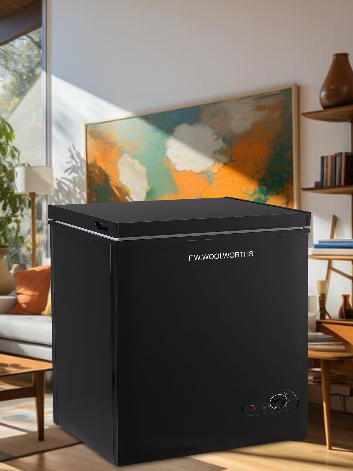 F.W.WOOLWORTHS 7.0 Cu.Ft Chest Freezer 7 Gears Temperature Control, Deep Freezer with Removable Basket, Compact Freezer for Kitchen, Home, Office, Garage, Basement-Black