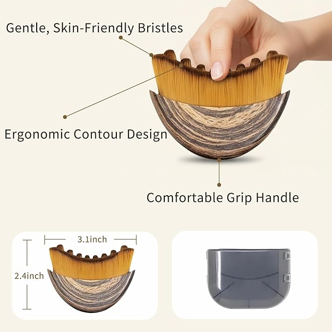2PCS Lymphatic Contour Face Brush, Lymphatic Drainage Brush, Gentle Facial Sculpting for Jawline & Cheeks, Ergonomically Designed to Fit The Skin Precisely