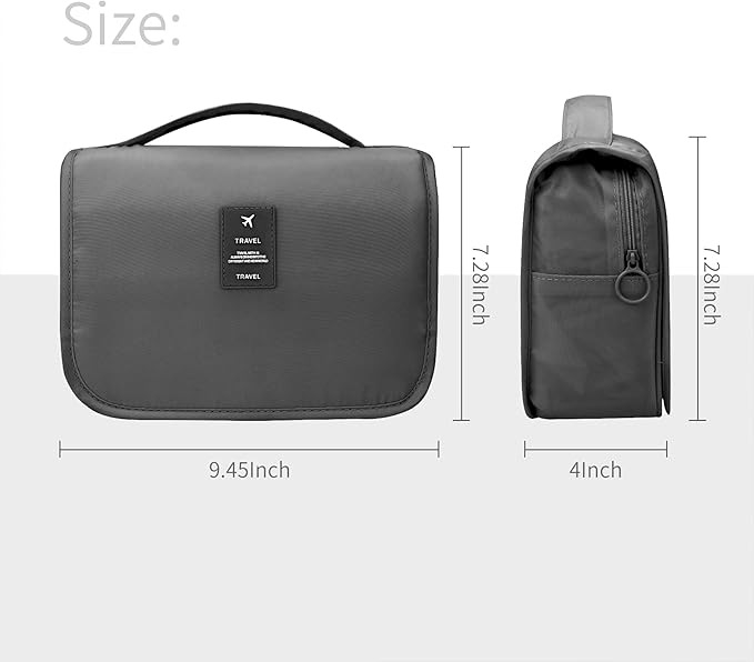 Large Capacity Travel Toiletry Bag with Hanging Hook for Men and Women Waterproof Travel Bathroom Storage Bag for Brushes Set,Mens Bathroom Bag Accessories-Black