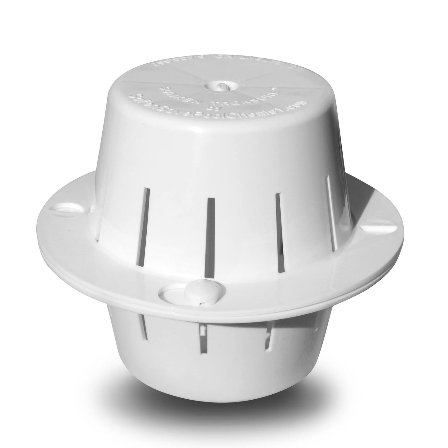 The Original Sinking & Floating Chlorine Dispenser for Pool, Uses Less Chlorine, Less Chlorine Odor, It Sinks & Cleans & Floats Back Up, Replaces Pool Chlorine Floater, The Sunken Treasure, White