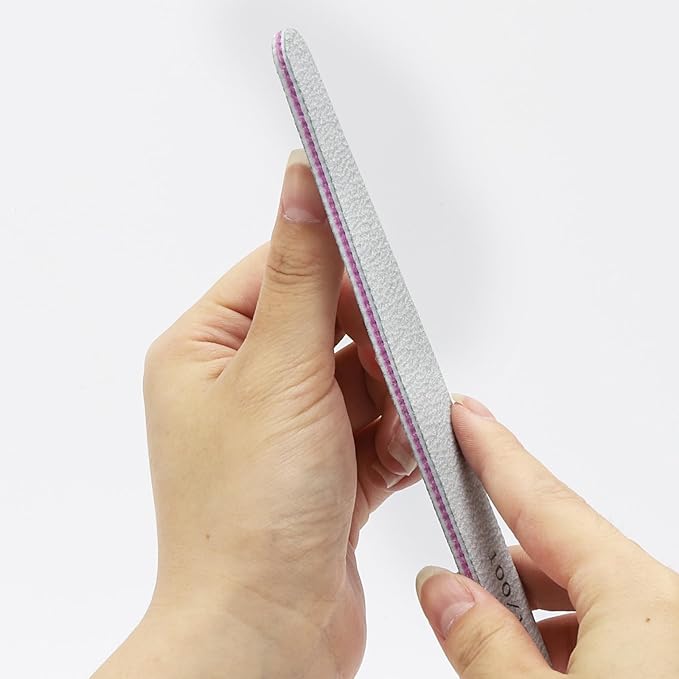 BTYMS 25Pcs 100/180 Grit Nail Files - Double Sided Emery Boards for Acrylic & Natural Nails, Salon Grade Manicure Tools