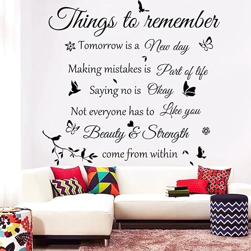 Wall Sticker Wall Stickers Wall Decals Things to Remember Wall decalwall Decor Wall Decorations Home Decor Home Decorations