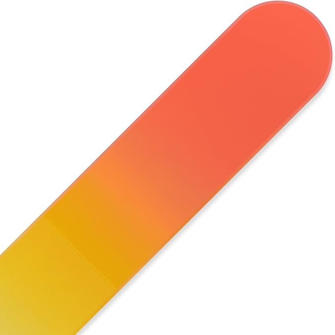 Mont Bleu Rainbow Crystal Nail File in Black Pouch - Large/Professional Size - Czech Tempered Glass - Handmade in Bohemia (Czech Republic)