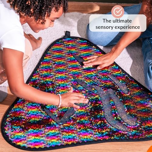ODOXIA Sequin Fabric Sensory Wall | Sensory Room Must Haves | Sequin Wall | Sensory Wall for Classroom | Reversible Sequin Fabric | Sensory Wall Toy