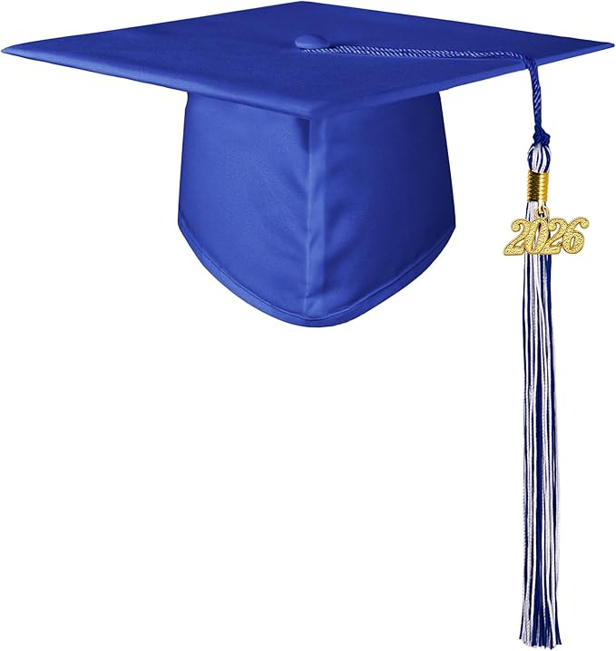 GraduatePro Matte Graduation Cap with 2026 Tassel for Adults High School and Bachelor Master 12 Colors
