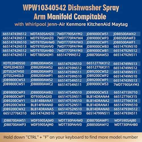 WPW10340542 Dishwasher Center Wash Arm Manifold Support Compatible with Whirlpool KitchenAid Kenmore WDT780SAEM0 WDT710PAYH3 WDT910SAYH3, W10340542 Replace W10380275 AP6019913 2311037 PS11753224