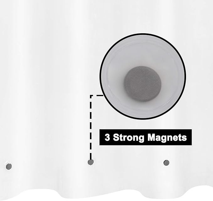 Barossa Design Frosted Stall Shower Curtain Liner with 3 Magnets - 36" x 72", Waterproof PEVA Shower Liner for Small Bathroom Stall, PVC Free, Metal Grommets - Frost, 36X72